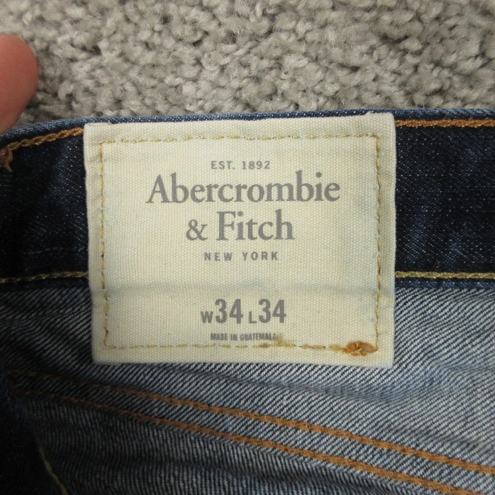 Abercrombie & Fitch Jeans Mens 34x34 Blue The A&F Slim Straight Denim Pants